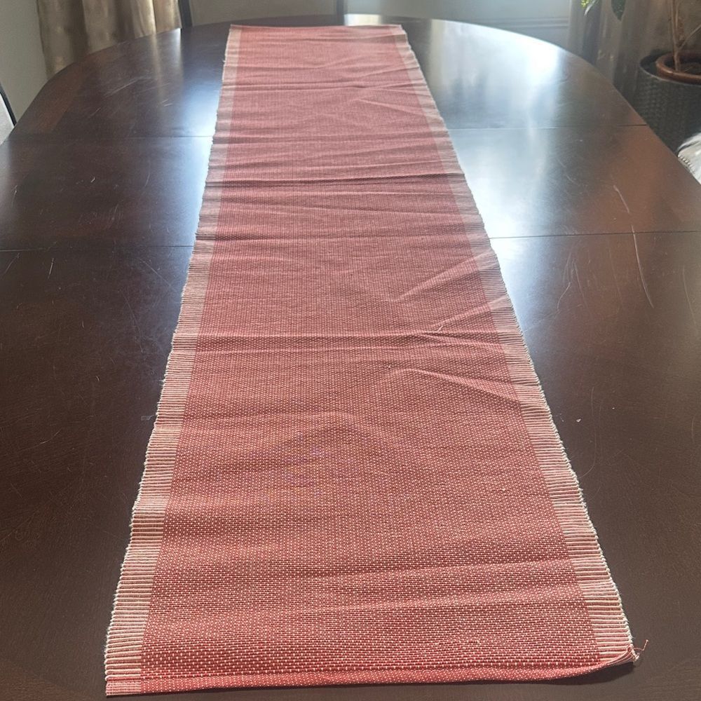 Homegoods Cloth Apricot & Tan Weaved Table Runner